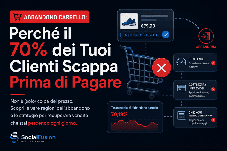 Abbandono Carrello: Perché il 70% dei Tuoi Clienti Scappa Prima di Pagare