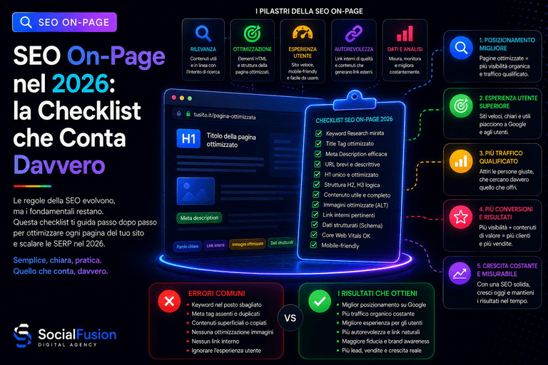 SEO On-Page nel 2026: la Checklist che Conta Davvero
